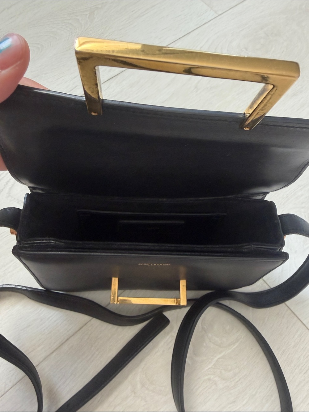 YSL Saint Laurent Black Calfskin Leather Small Lulu Bag Crossbody Bag - Picture 11 of 16